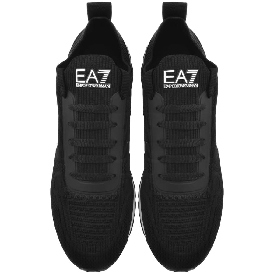 Ea7 emporio armani logo trainers black discount